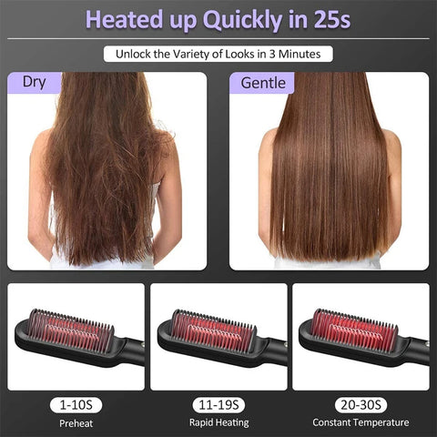 Electric Hair Straightener Brush Professional Fashion Fast Heating Ceramic Hair Straightener