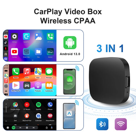 Carplay AI Box Android 13 Wireless Android Auto Smart TV Box For Youtube Netflix Toyota Mazda Hyundai Haval GMC Ford MG VW Kia